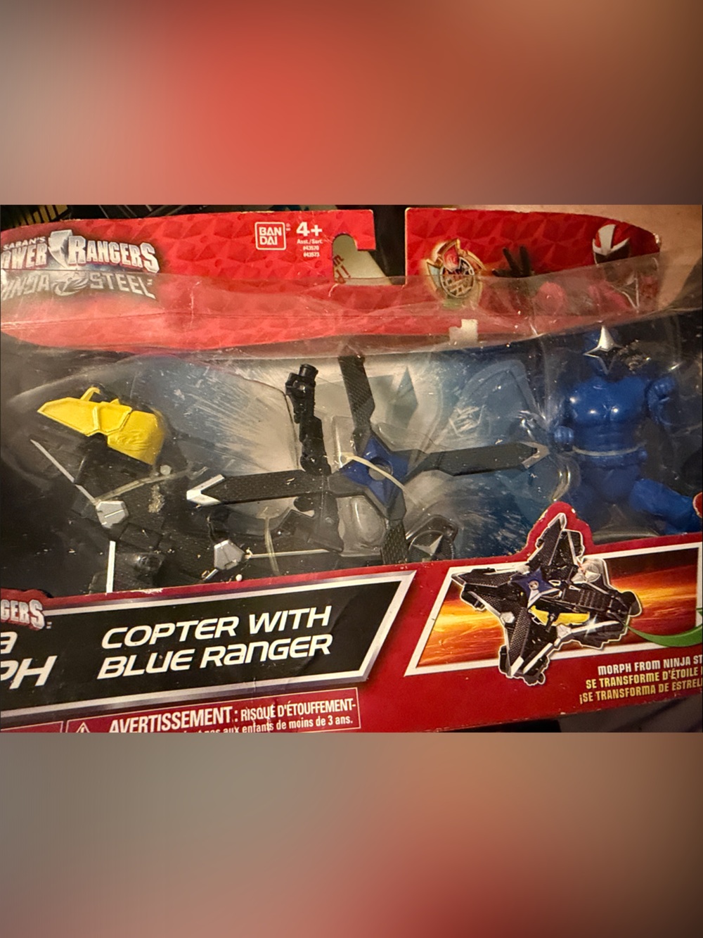 Power Rangers Copter with Blue Ranger Action Figure - Blue